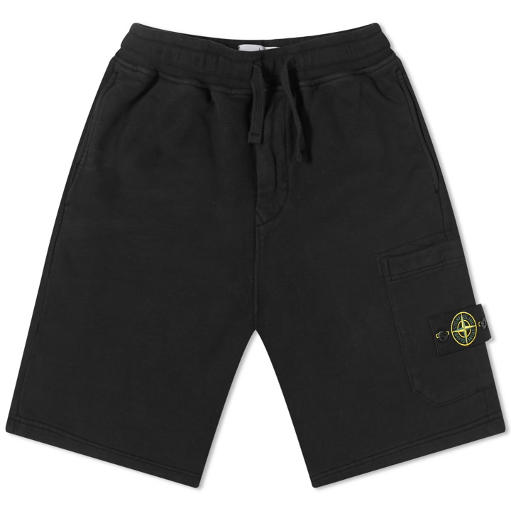 Photo: Stone Island Men's Brushed Cotton Sweat Shorts in Black