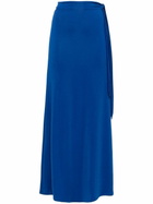 Jade Cropper Blue Cut-Out Jersey Maxi Skirt