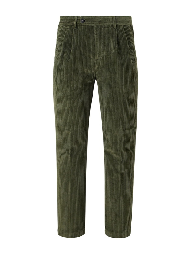 Photo: Massimo Alba - Strallo02 Straight-Leg Cotton-Blend Corduroy Trousers - Green
