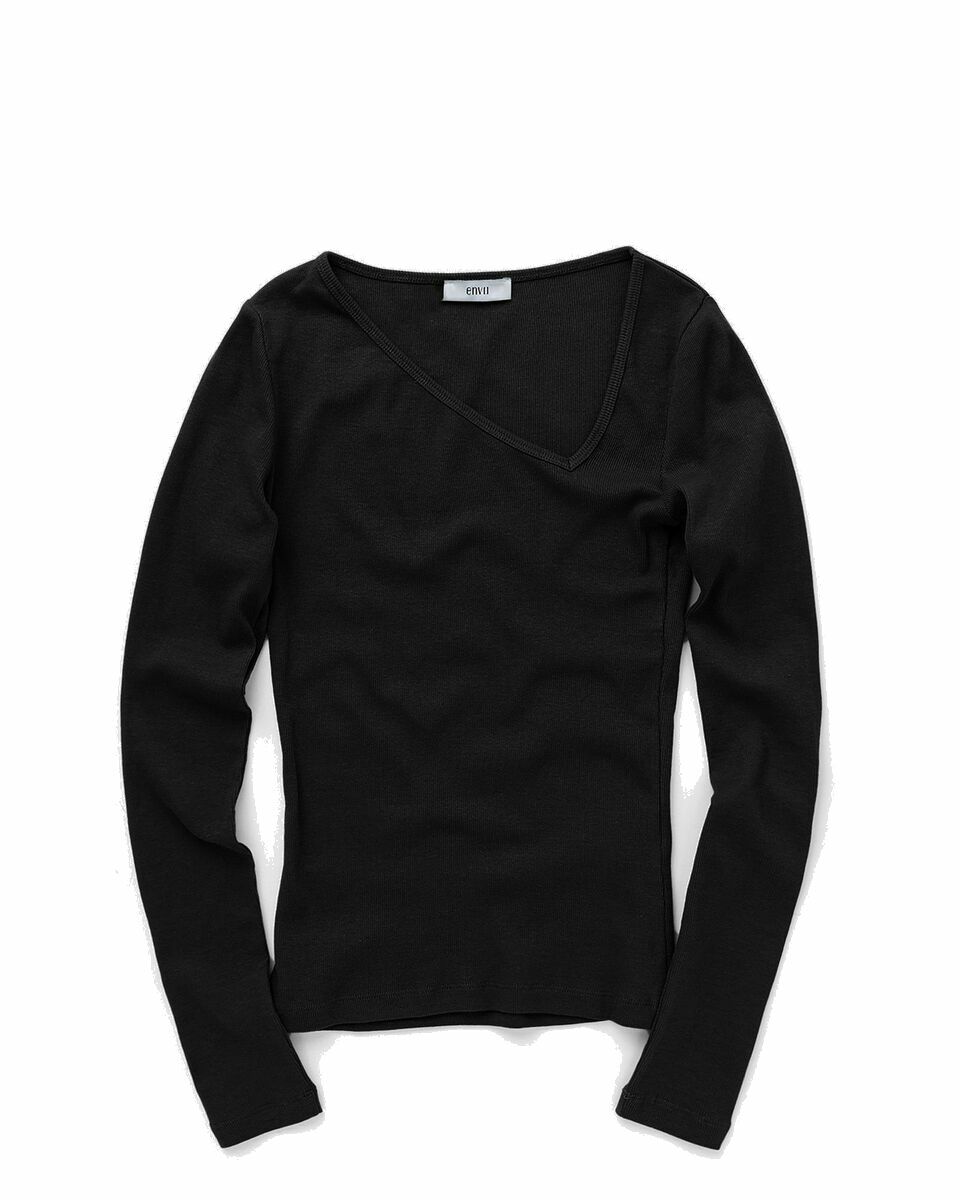 Photo: Envii Enally Ls Side V N Tee 5314 Black - Womens - Longsleeves