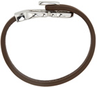 Salvatore Ferragamo Brown Leather Gancini Bracelet