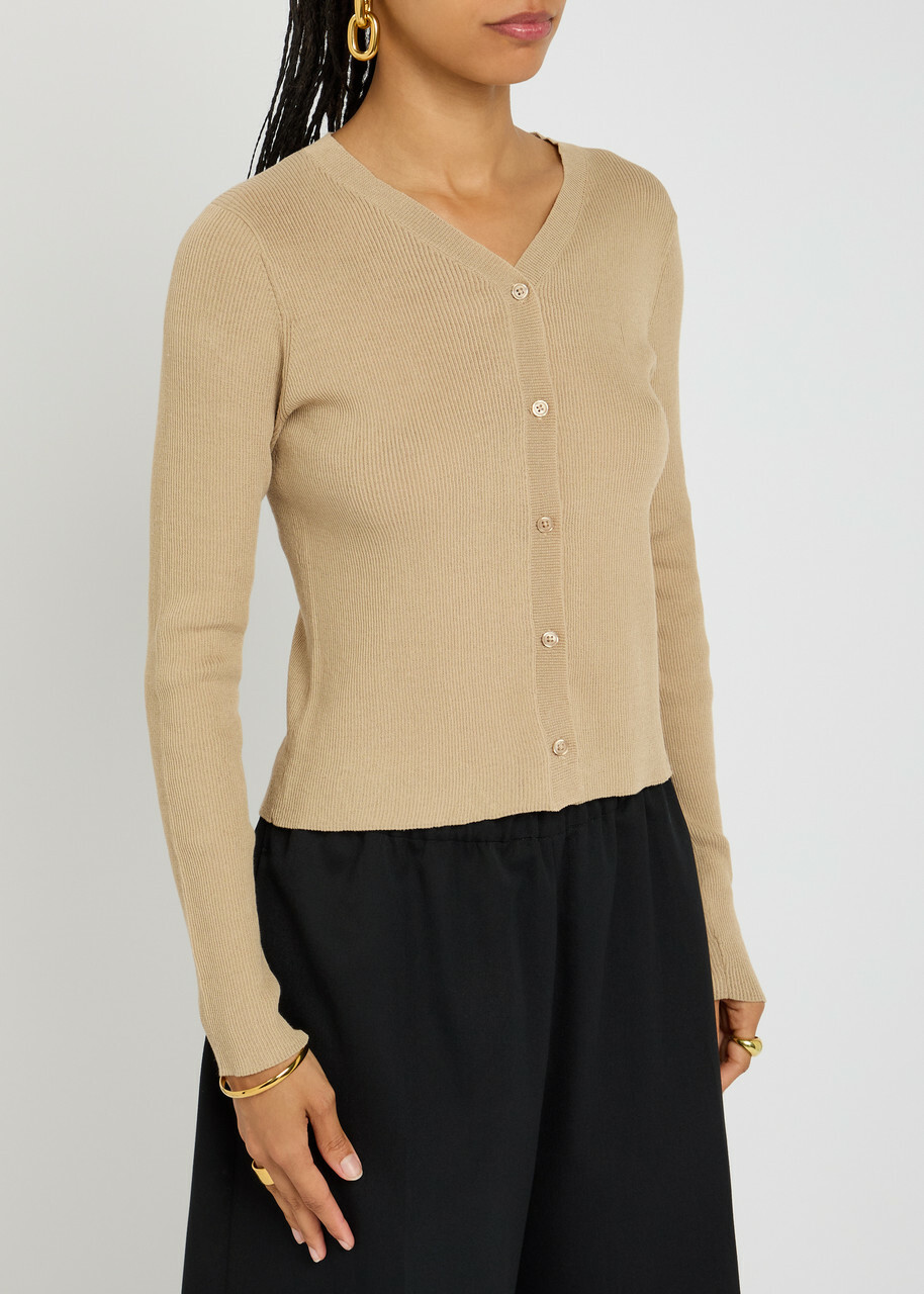 Day Birger ET Mikkelsen Briggs Ribbed Cotton-blend Cardigan Beige
