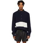 Daniel W. Fletcher Navy Panelled Rugby Shirt