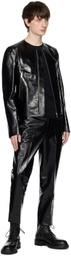 SAPIO Black Raw Edge Long Sleeve T-Shirt