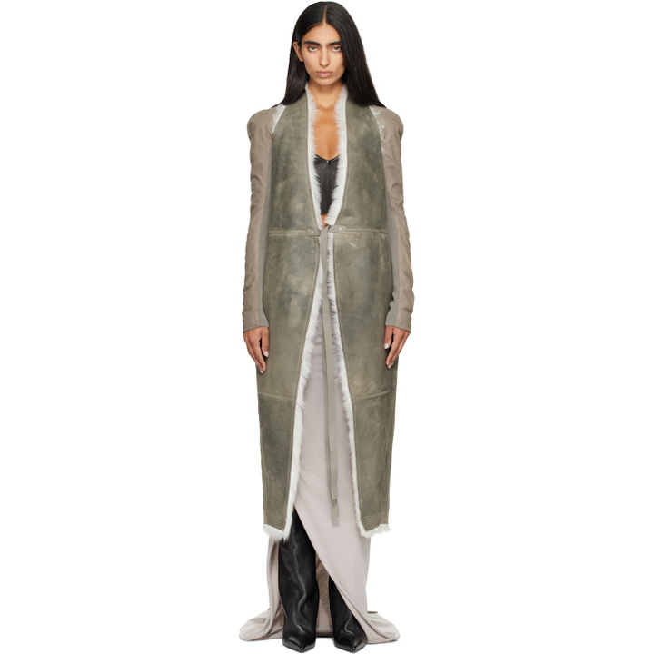 Photo: Rick Owens Taupe Tower Cyclops Shearling Vest
