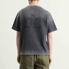 Bram's Fruit Men's Distressed Big Lemon Outline T-Shirt in Shadow Black