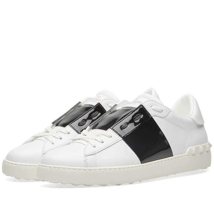 Photo: Valentino Open Low Top Patent Sneaker White & Black