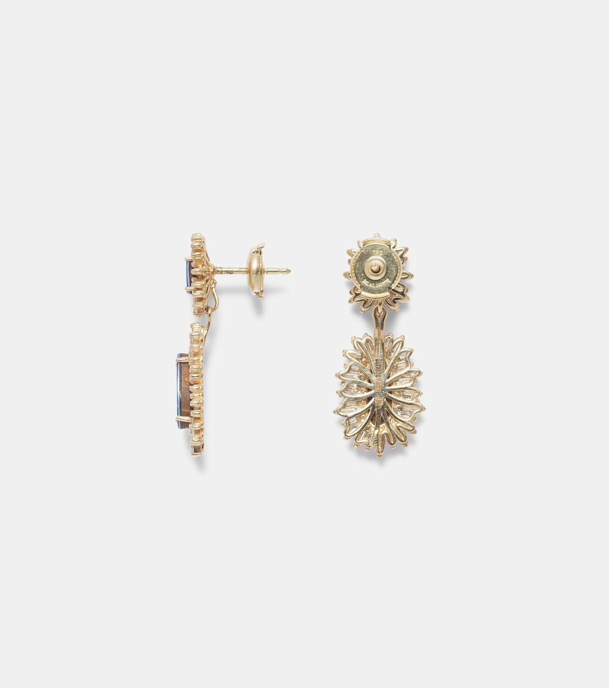 Suzanne Kalan 18kt gold drop earrings with opals and diamonds