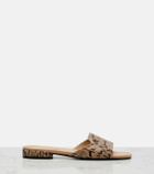 Jimmy Choo Dina snake-effect leather slides