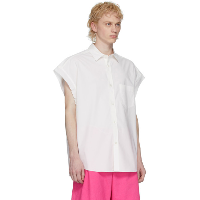 Fumito Ganryu White Poplin Sleeveless Shirt Fumito Ganryu
