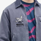 By Parra Men's Twilled Bird Wheel Jacket in Washed Blue