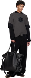 WOOYOUNGMI Black Small Logo Leather Belt