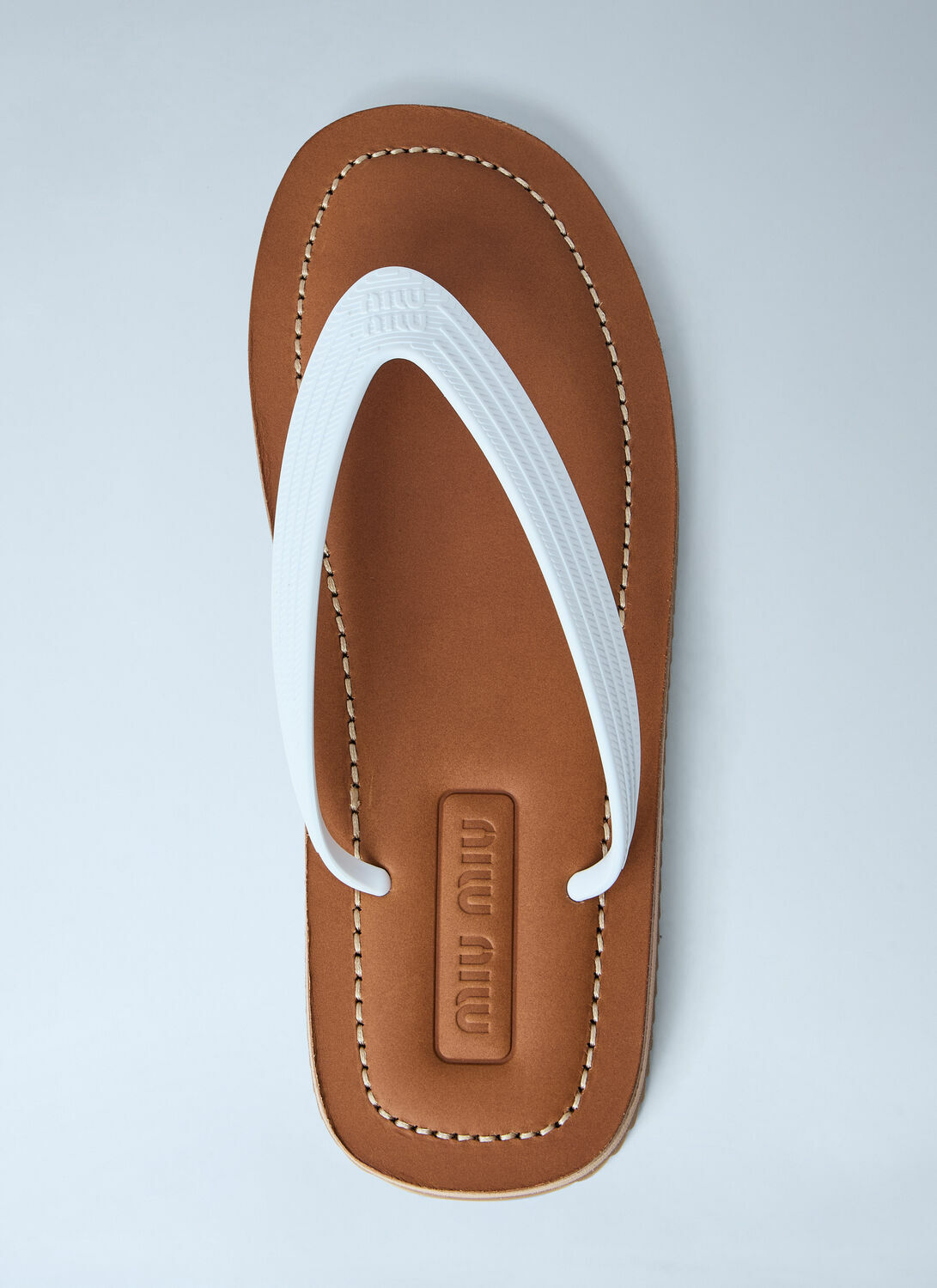 Miu Miu Leather Sole Flip-Flops