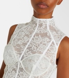 Acne Studios Floral cotton-blend lace corset dress