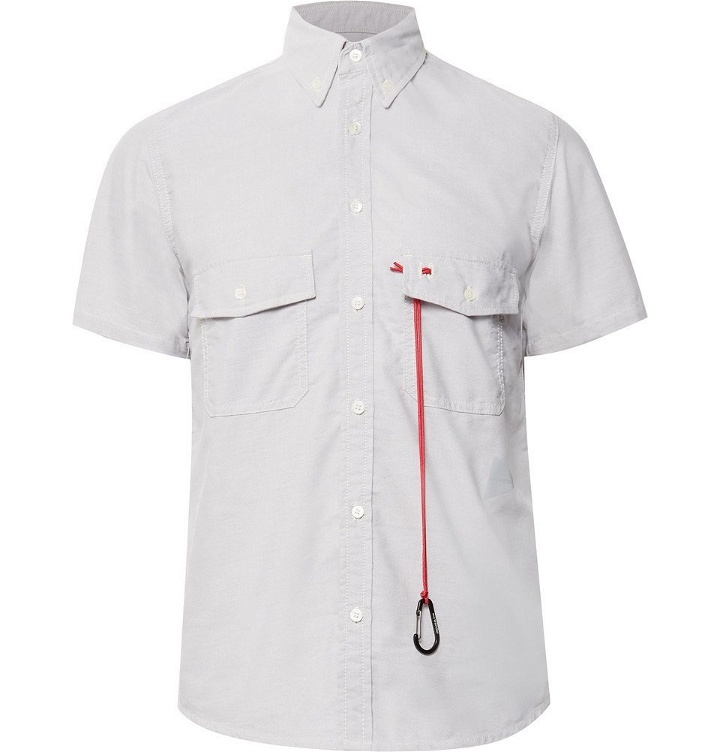 Photo: And Wander - Button-Down Collar Coolmax Oxford Shirt - Men - Light gray
