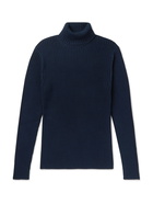 Bottega Veneta - Ribbed Cotton-Blend Rollneck Sweater - Blue