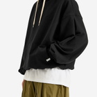 Anglan Men's Valley Tuck Sweat Balloon Hoodie in Black 