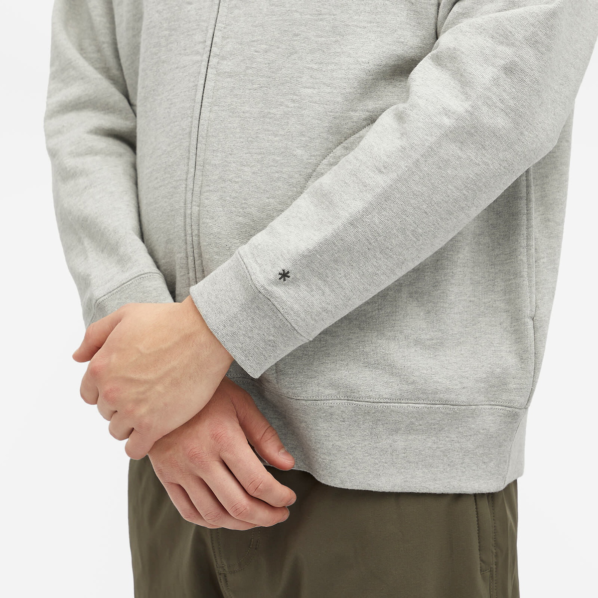 Snow Peak Men's Zip Through Hoodie in Mid Grey