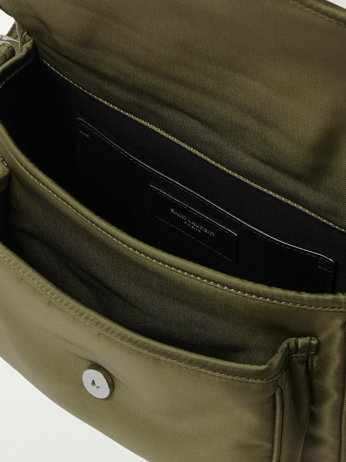 SAINT LAURENT - Niki Small Logo-Embellished Leather-Trimmed Shell Messenger Bag
