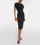 Victoria Beckham Fitted T-Shirt crêpe midi dress