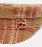 Ruslan Baginskiy Checked wool-blend newsboy cap