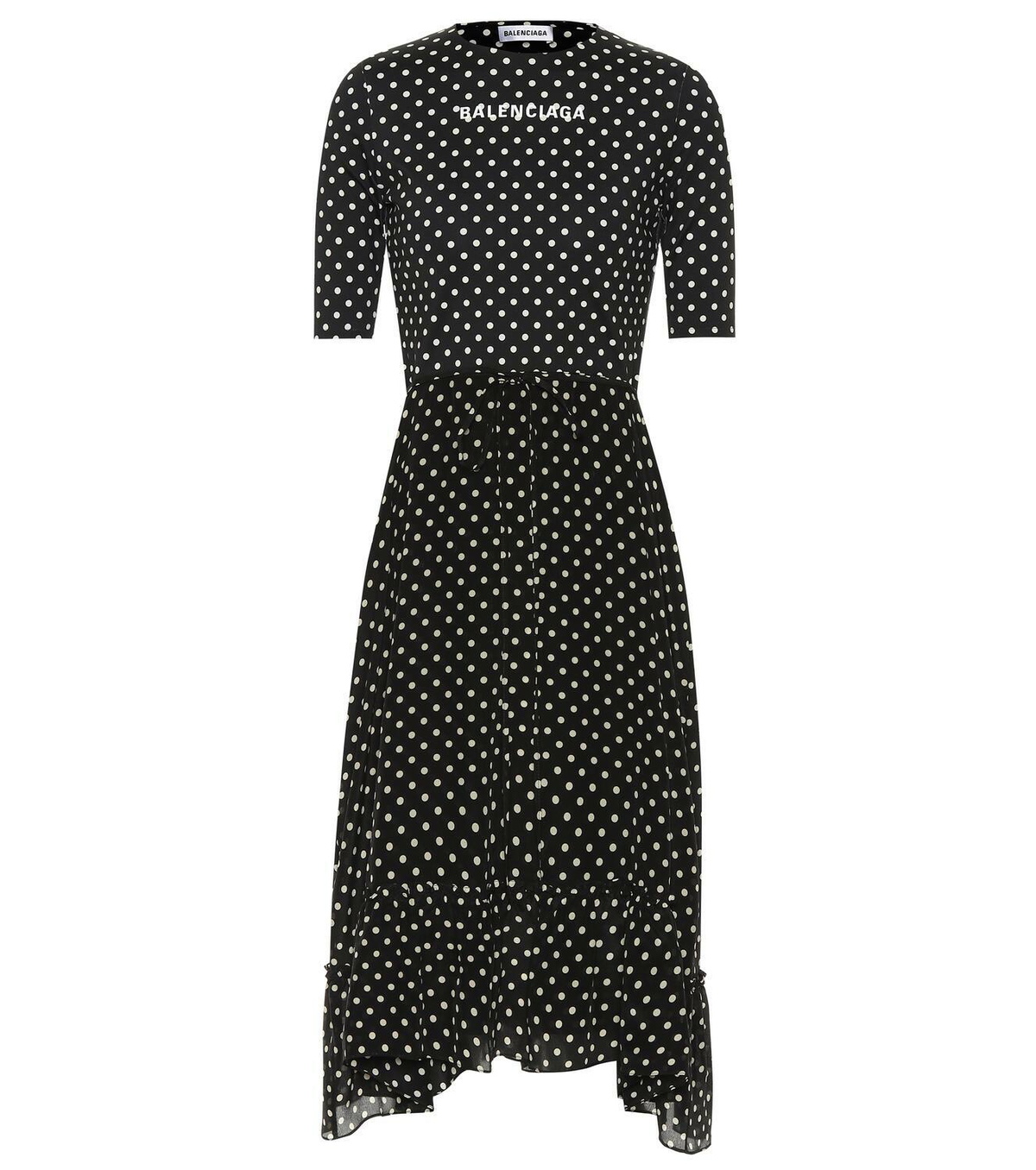 Balenciaga Crêpe polka-dot midi dress Balenciaga