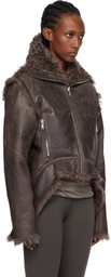 Rick Owens Gray Concordians Exploder Reversible Shearling Jacket