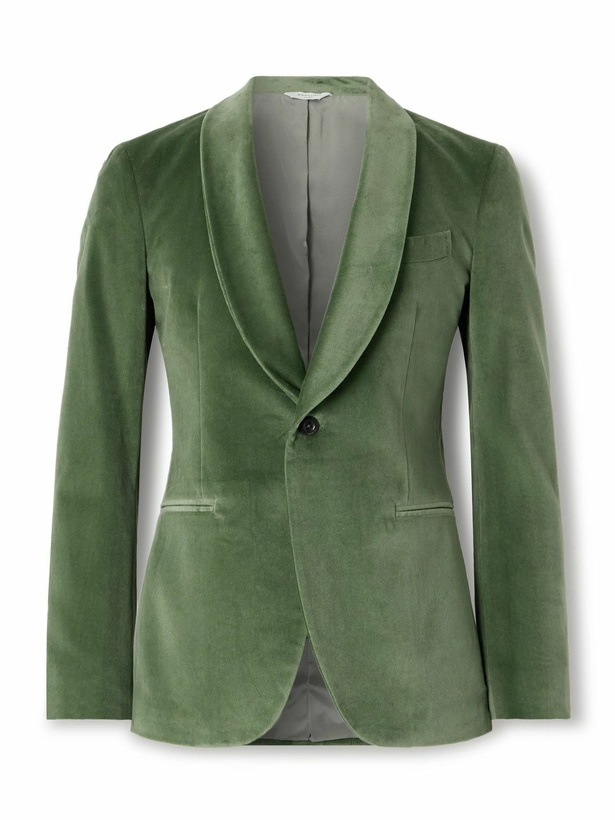 Photo: Boglioli - Slim-Fit Shawl-Collar Cotton-Blend Velvet Tuxedo Jacket - Green