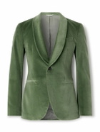 Boglioli - Slim-Fit Shawl-Collar Cotton-Blend Velvet Tuxedo Jacket - Green
