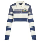 Acne Studios Women's Euston Cropped Polo Shirt in White/Navy