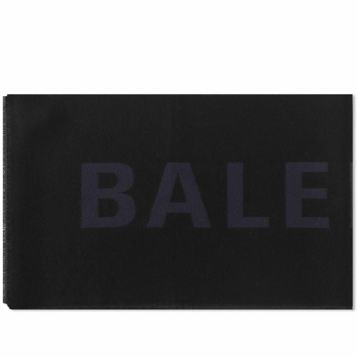 Photo: Balenciaga Men's Macro Logo Scarf in Black/Dark Grey