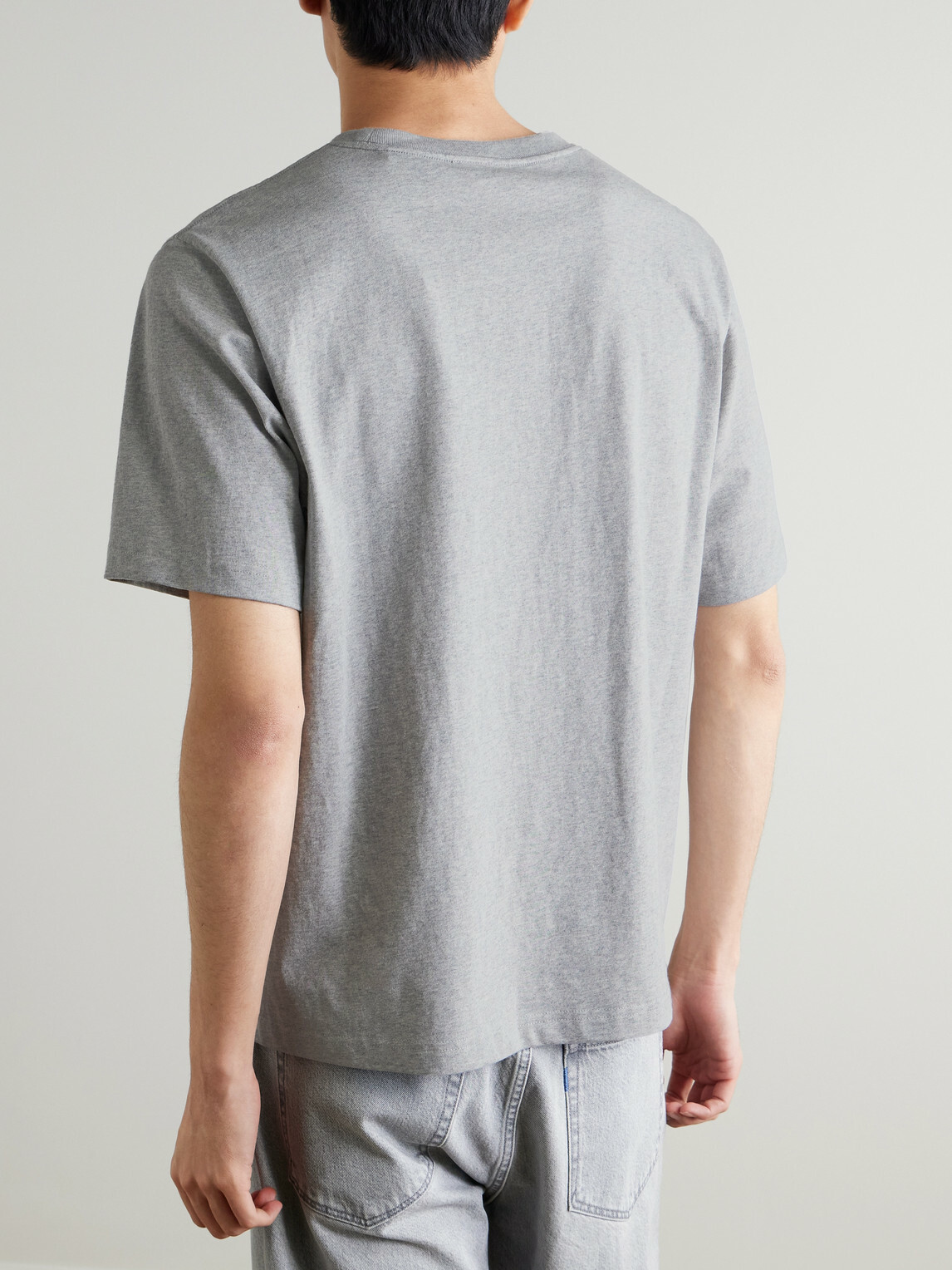 NN07 - Jett 30026 Embroidered Organic Cotton-Jersey T-shirt - Gray