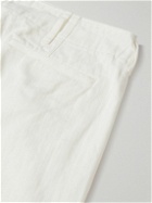 Beams Plus - Wide-Leg Herringbone Cotton-Twill Trousers - White