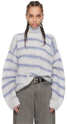 Acne Studios Gray & Blue Stripe Sweater