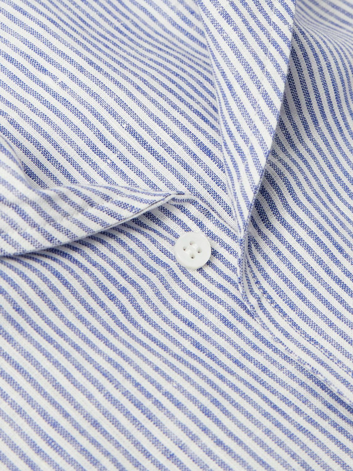 Loro Piana - André Striped Linen Shirt - Blue