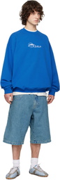 VETEMENTS Blue Biker Cross Hip-Hop Denim Shorts