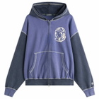 Billionaire Boys Club Men's Oversized College Zip Hoodie in Indigo