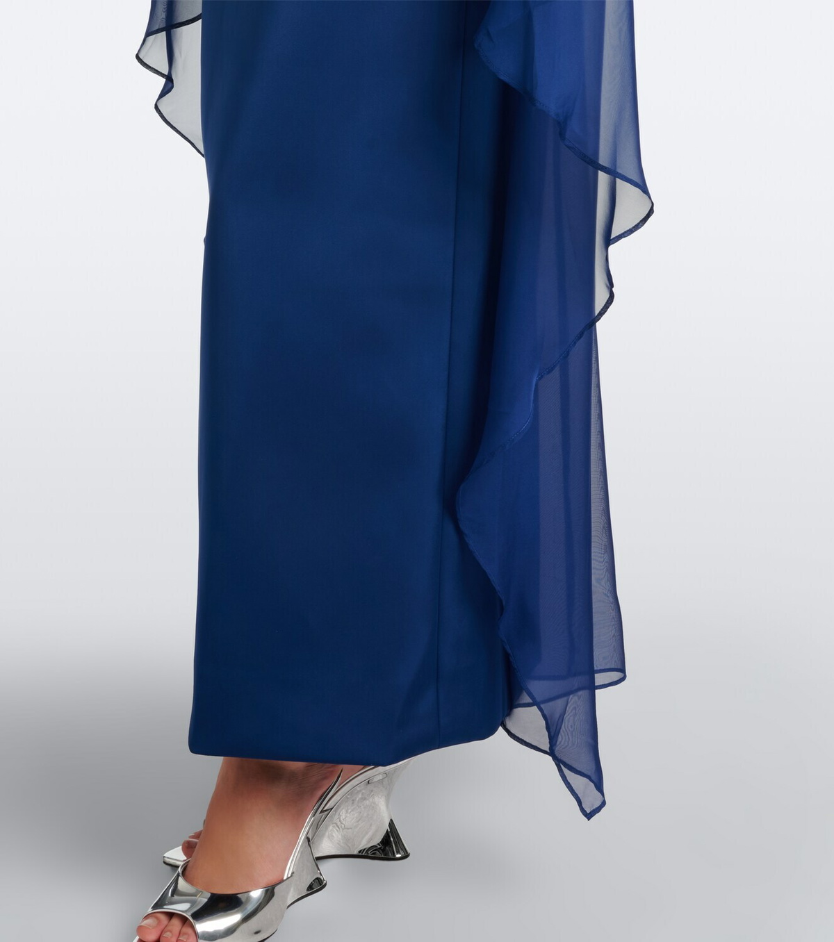 Simkhai Fiora caped organza-trimmed gown