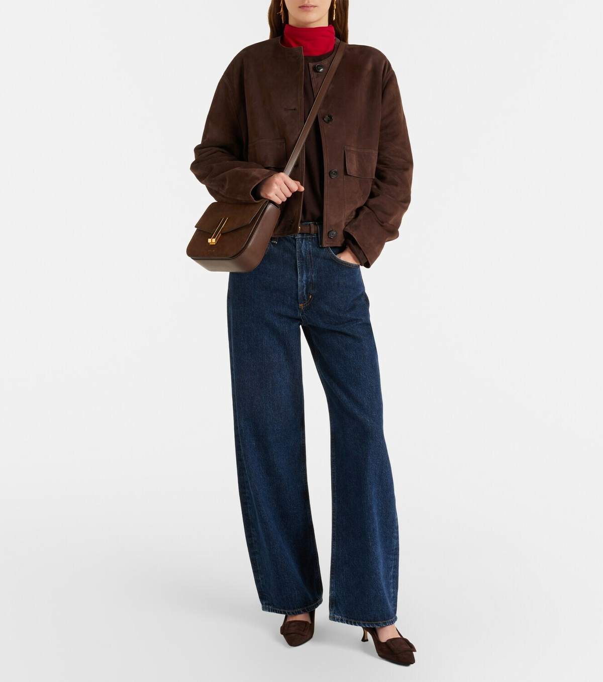 DeMellier Vancouver suede shoulder bag