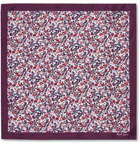 Paul Smith - Floral-Print Silk-Twill Pocket Square - Purple
