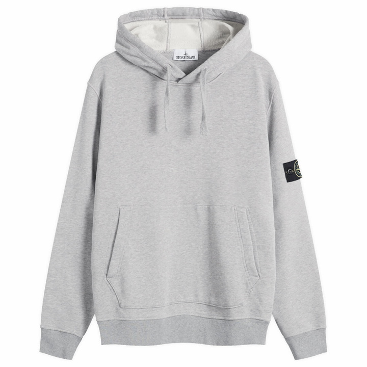 Photo: Stone Island Men's Garment Dyed Hoodie in Melange Grey