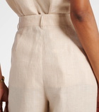 Posse Lucille pinstripe linen barrel-leg pants