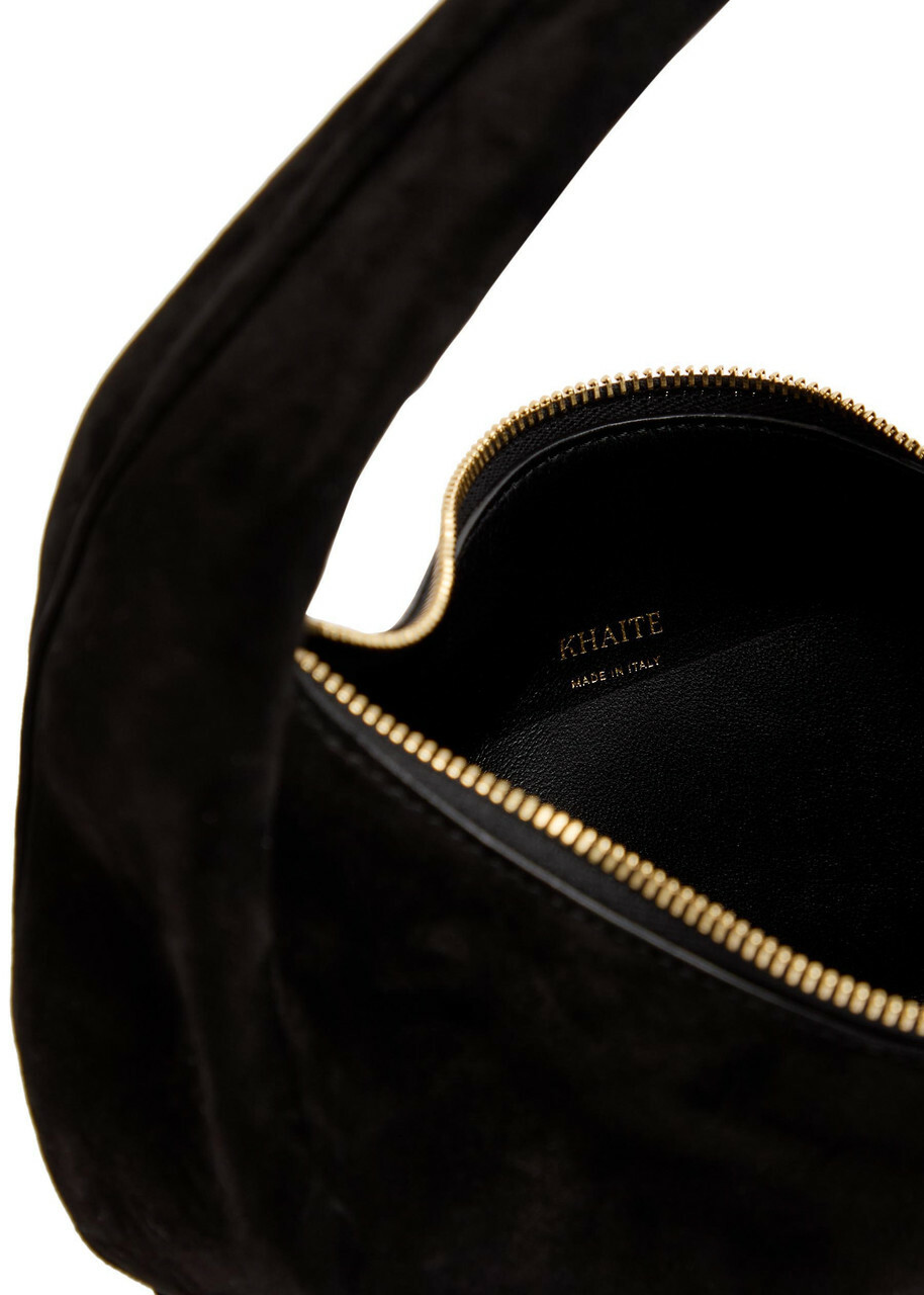 Khaite Olivia Mini Suede Hobo top Handle bag - Black - One Size
