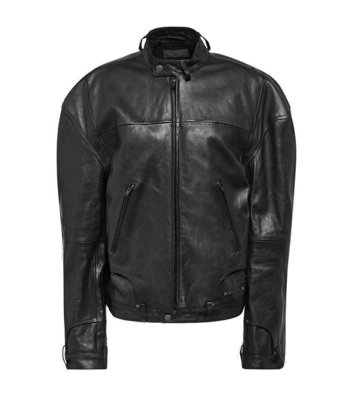Photo: Balenciaga Deconstructed oversized leather jacket