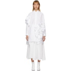 Enfold White Typewriter Pleats Cutout Shirt