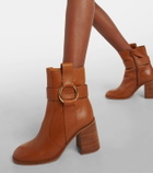 See By Chloé New Ring 80 leather ankle boots