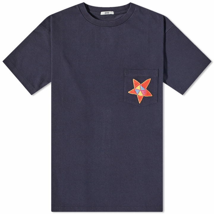 Photo: Bode Men's Star Pocket T-Shirt in Midnight