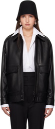 Nour Hammour Black Drey Leather Jacket