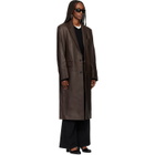TONYWACK Brown Naked Single Lamb Leather Coat