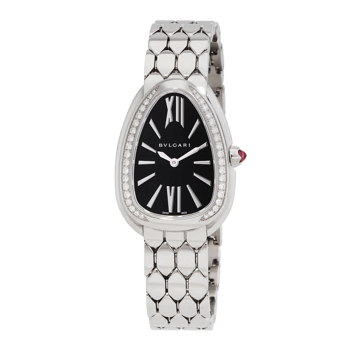 Bvlgari Serpenti Seduttori Quartz Diamond Black Dial Ladies Watch 103449